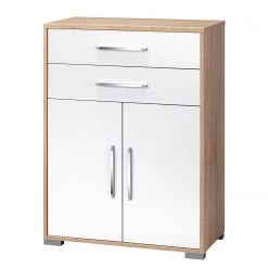 Maja Möbel Commode Merit - Blanc brillant / Imitation chêne de Sonoma