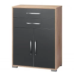 Maja Möbel Commode Merit - Gris brillant / Imitation chêne de Sonoma