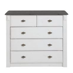 Maison Belfort Commode Cenan - Pin massif - Blanc - Teinté et verni