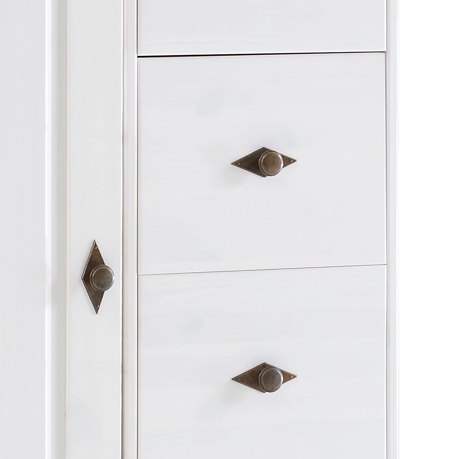 Maison Belfort Commode Bergen II - Pin massif - Blanc / Gris 5 Maison Belfort Commode Bergen II - Pin massif - Blanc / Gris – Image 5