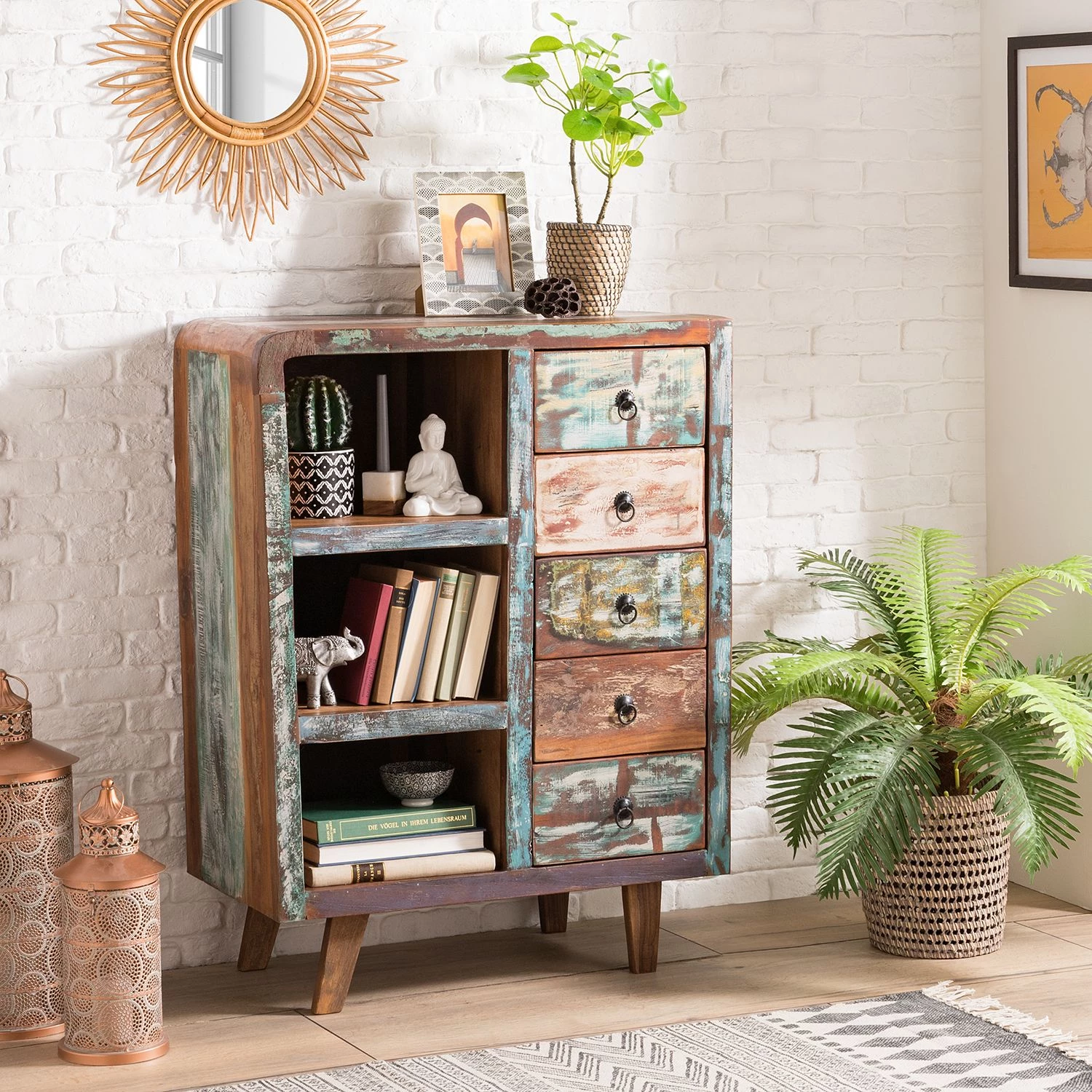 Ars manufacti Commode Yazoo - Bois recyclé massif - Multicolore 4 Ars manufacti Commode Yazoo - Bois recyclé massif - Multicolore – Image 4