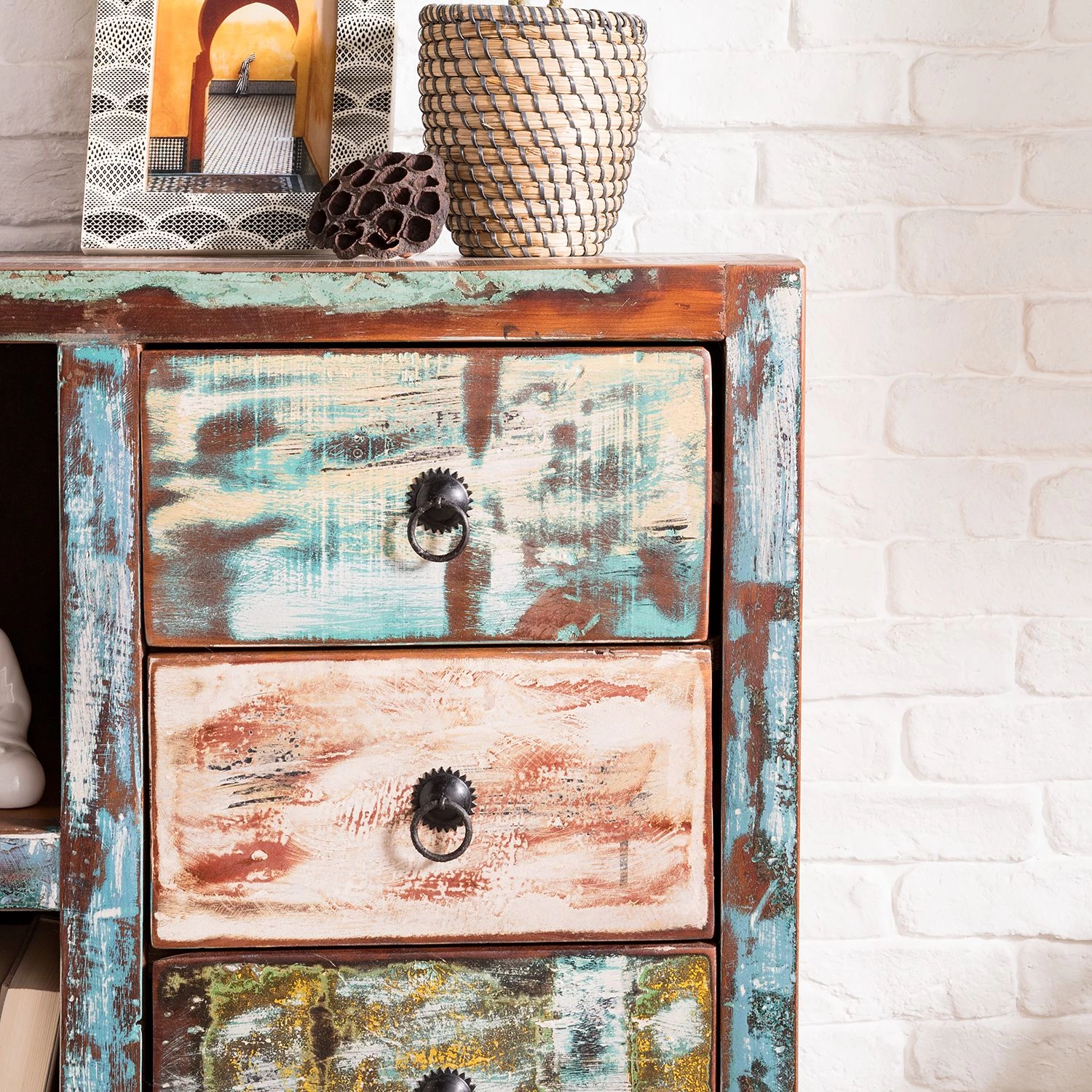 Ars manufacti Commode Yazoo - Bois recyclé massif - Multicolore 8 Ars manufacti Commode Yazoo - Bois recyclé massif - Multicolore – Image 8