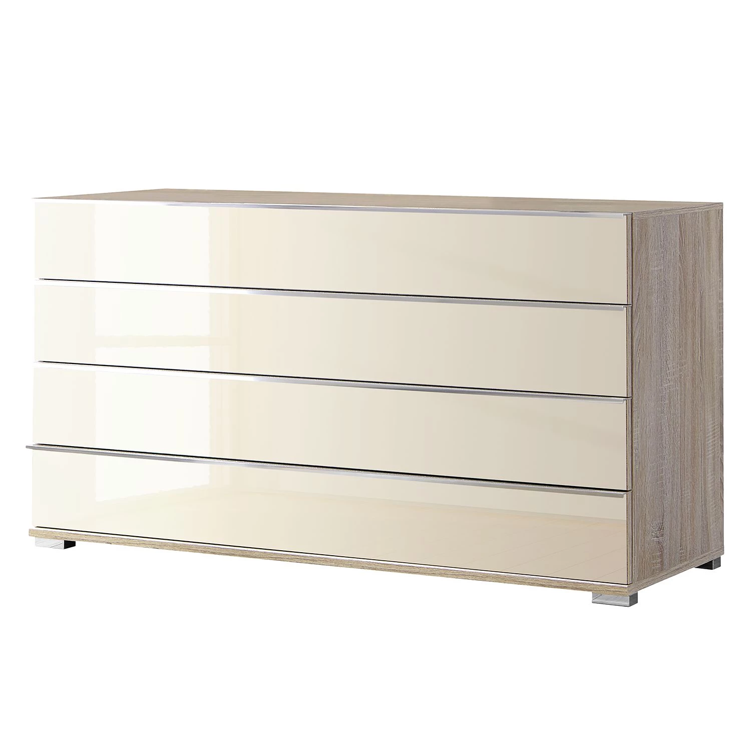 Wiemann Buffet Loft - Verre Magnolia / Imitation chêne truffier 1 Wiemann Buffet Loft - Verre Magnolia / Imitation chêne truffier