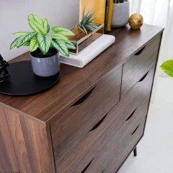 Mørteens Commode Gjora II - Partiellement en hévéa massif - Noyer -Commodes Soldes 1000123696 190405 15413800017 GALLERYIMAGES P000000001000123696