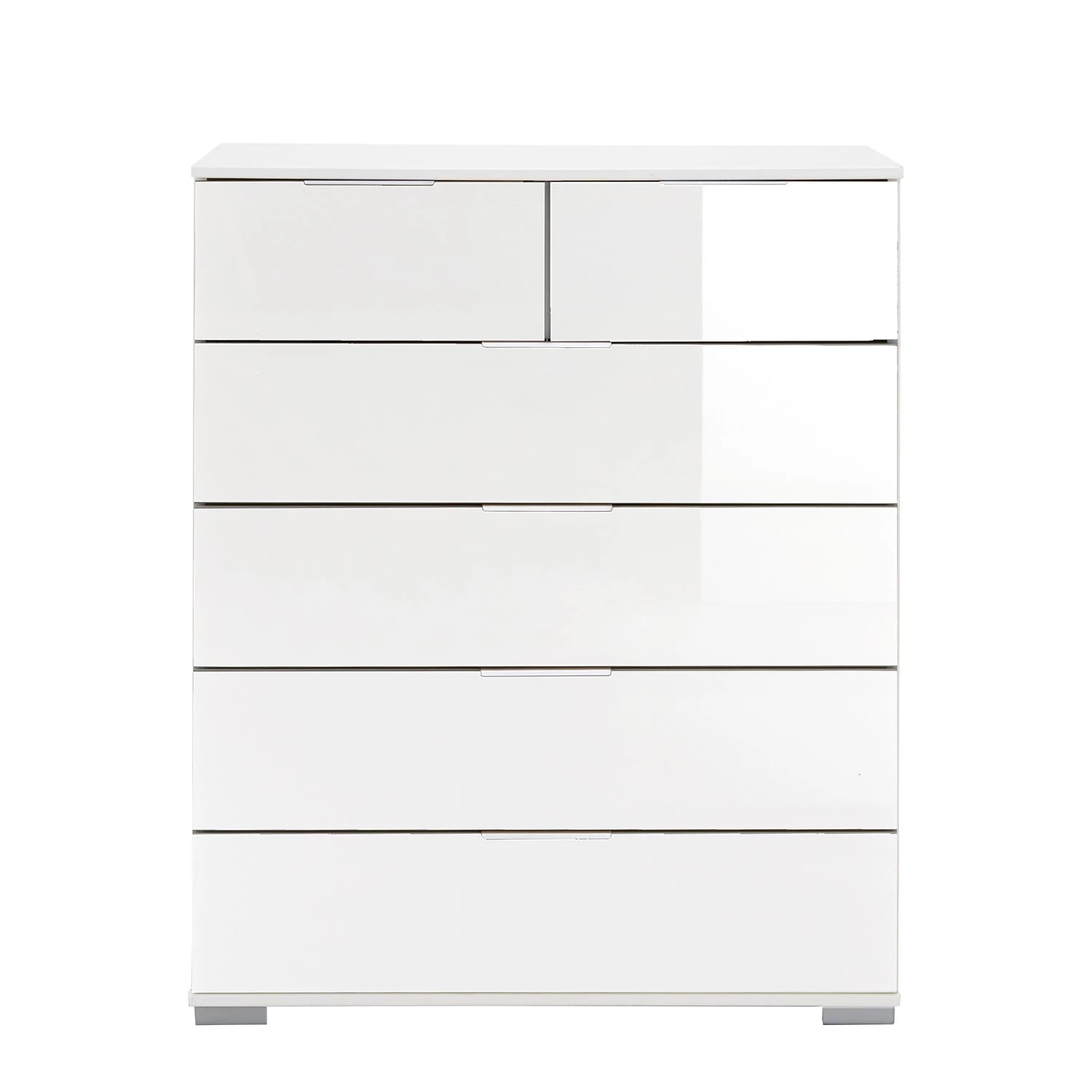 Wimex Commode Lingga I - 6 tiroirs - Blanc / Verre blanc 1 Wimex Commode Lingga I - 6 tiroirs - Blanc / Verre blanc