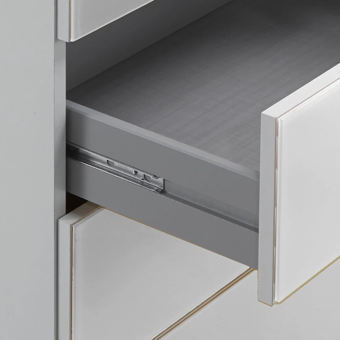 Wimex Commode Lingga I - 6 tiroirs - Blanc / Verre blanc 3 Wimex Commode Lingga I - 6 tiroirs - Blanc / Verre blanc – Image 3