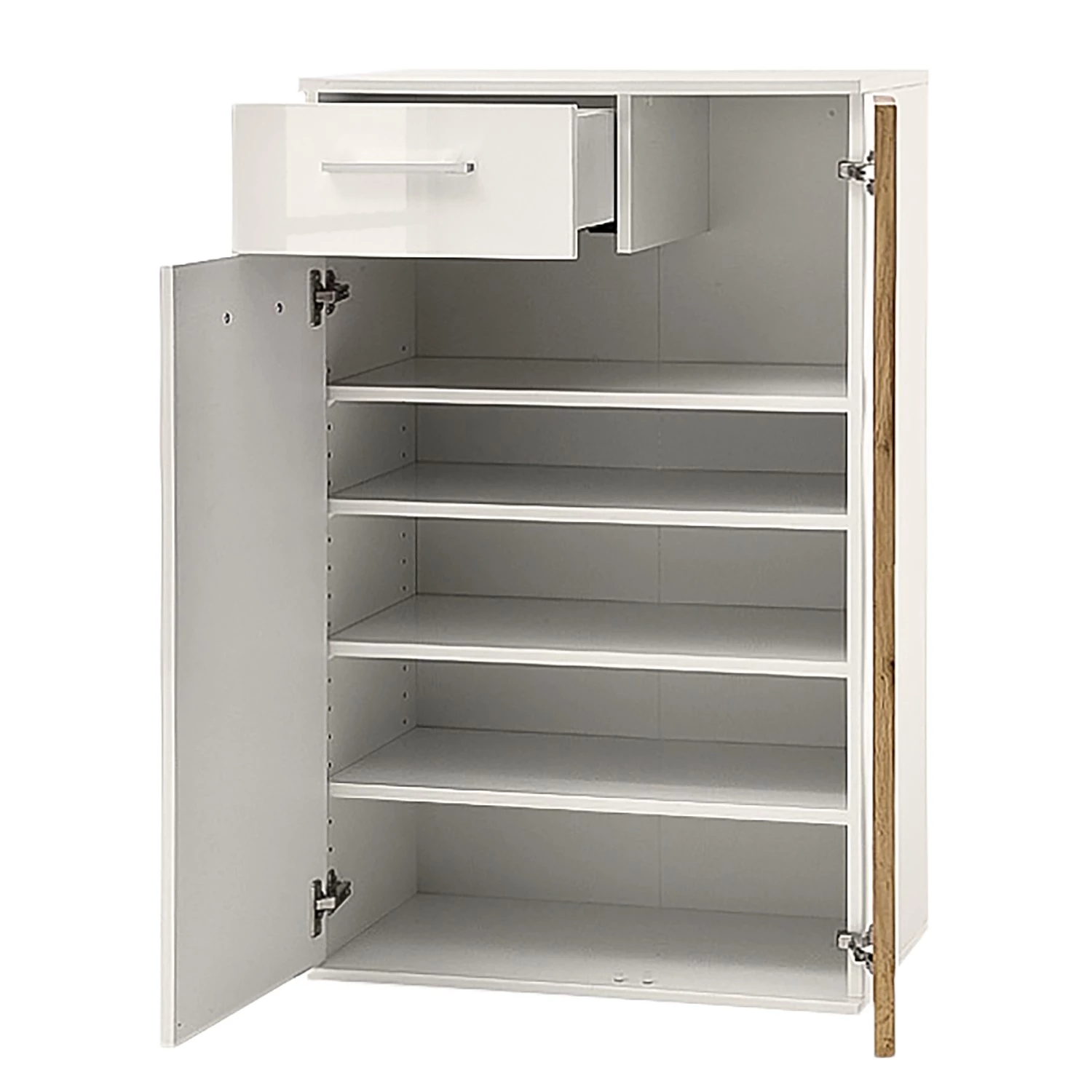 Loftscape Buffet haut Vantaa II - Blanc brillant / Imitation chêne 5 Loftscape Buffet haut Vantaa II - Blanc brillant / Imitation chêne – Image 5