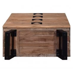 Ars Natura Commode Vardo - Acacia massif / Métal - Acacia / Noir -Commodes Soldes 1000166790 200724 06192800012 DETAILS P000000001000166790