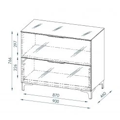 Maja Möbel Commode Shino I - Verre blanc / Imitation chêne de Riviera - Hauteur : 77 cm 8 Maja Möbel Commode Shino I - Verre blanc / Imitation chêne de Riviera - Hauteur : 77 cm -Commodes Soldes 1000170607 190418 12393300062 GALLERYIMAGES P000000001000170607