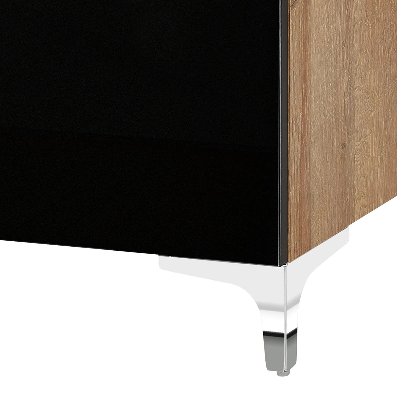 Maja Möbel Commode Shino I - Verre noir / Imitation chêne de Riviera - Hauteur : 77 cm 4 Maja Möbel Commode Shino I - Verre noir / Imitation chêne de Riviera - Hauteur : 77 cm – Image 4