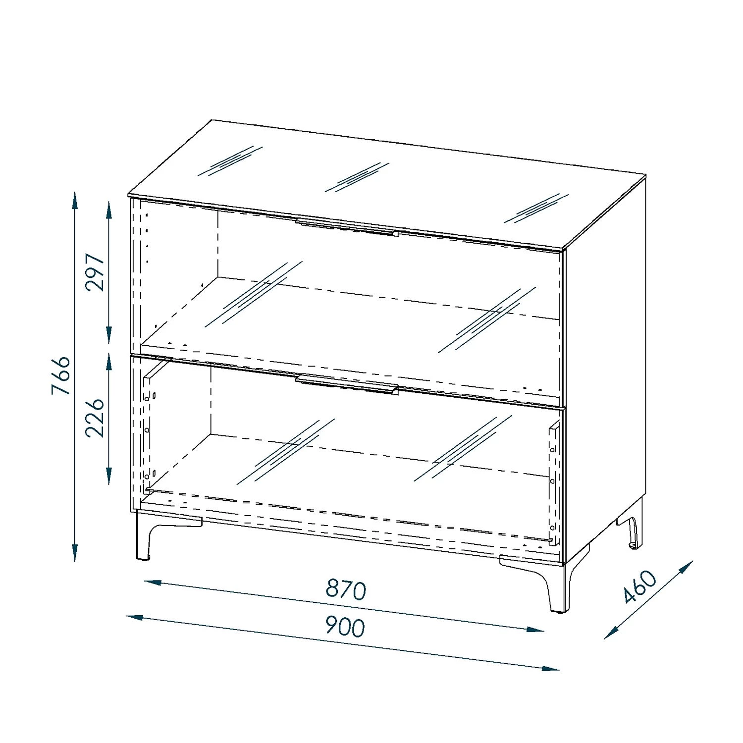 Maja Möbel Commode Shino I - Verre blanc / Blanc - Hauteur : 77 cm 8 Maja Möbel Commode Shino I - Verre blanc / Blanc - Hauteur : 77 cm – Image 8