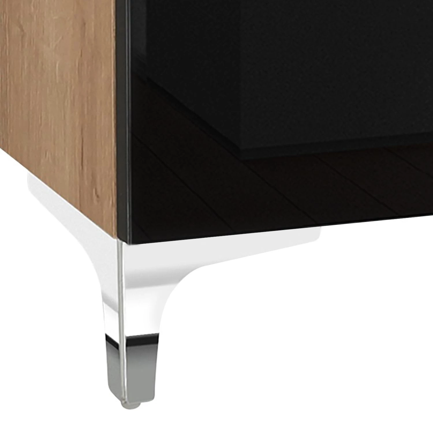 Maja Möbel Commode Shino II - Verre noir / Imitation chêne de Riviera 4 Maja Möbel Commode Shino II - Verre noir / Imitation chêne de Riviera – Image 4