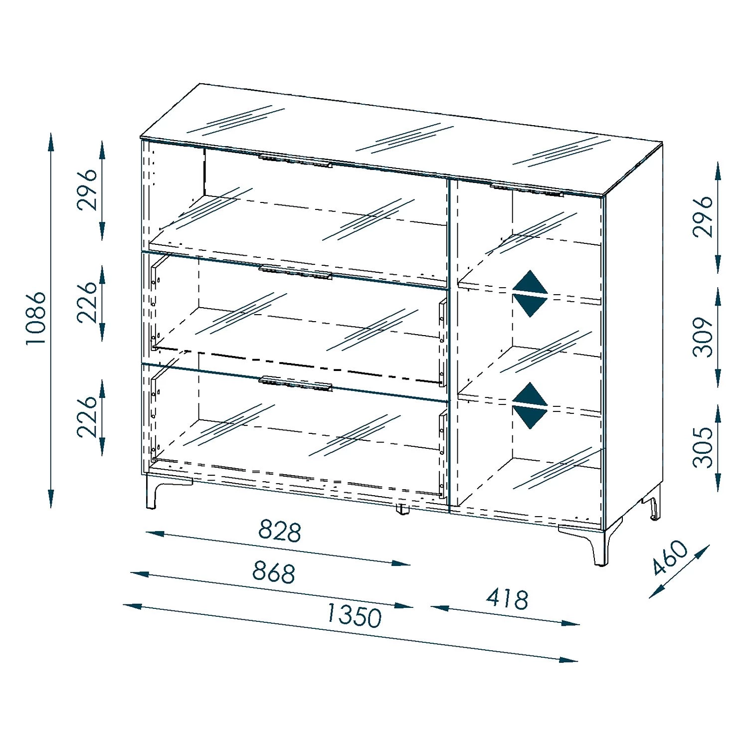 Maja Möbel Commode Shino II - Verre noir / Imitation chêne de Riviera 5 Maja Möbel Commode Shino II - Verre noir / Imitation chêne de Riviera – Image 5