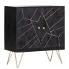Jack & Alice Commode Towa II - Acacia massif / Métal - Noir / Or