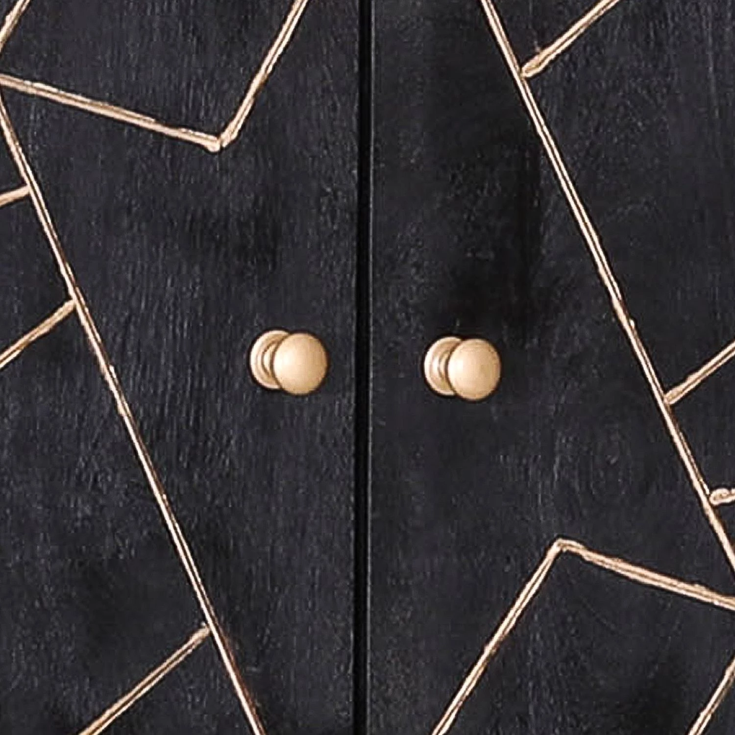 Jack & Alice Commode Towa II - Acacia massif / Métal - Noir / Or 4 Jack & Alice Commode Towa II - Acacia massif / Métal - Noir / Or – Image 4