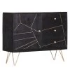 Jack & Alice Commode Towa I - Acacia massif / Métal - Noir / Or