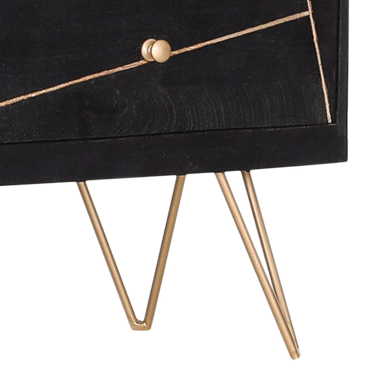 Jack & Alice Commode Towa I - Acacia massif / Métal - Noir / Or 3 Jack & Alice Commode Towa I - Acacia massif / Métal - Noir / Or – Image 3