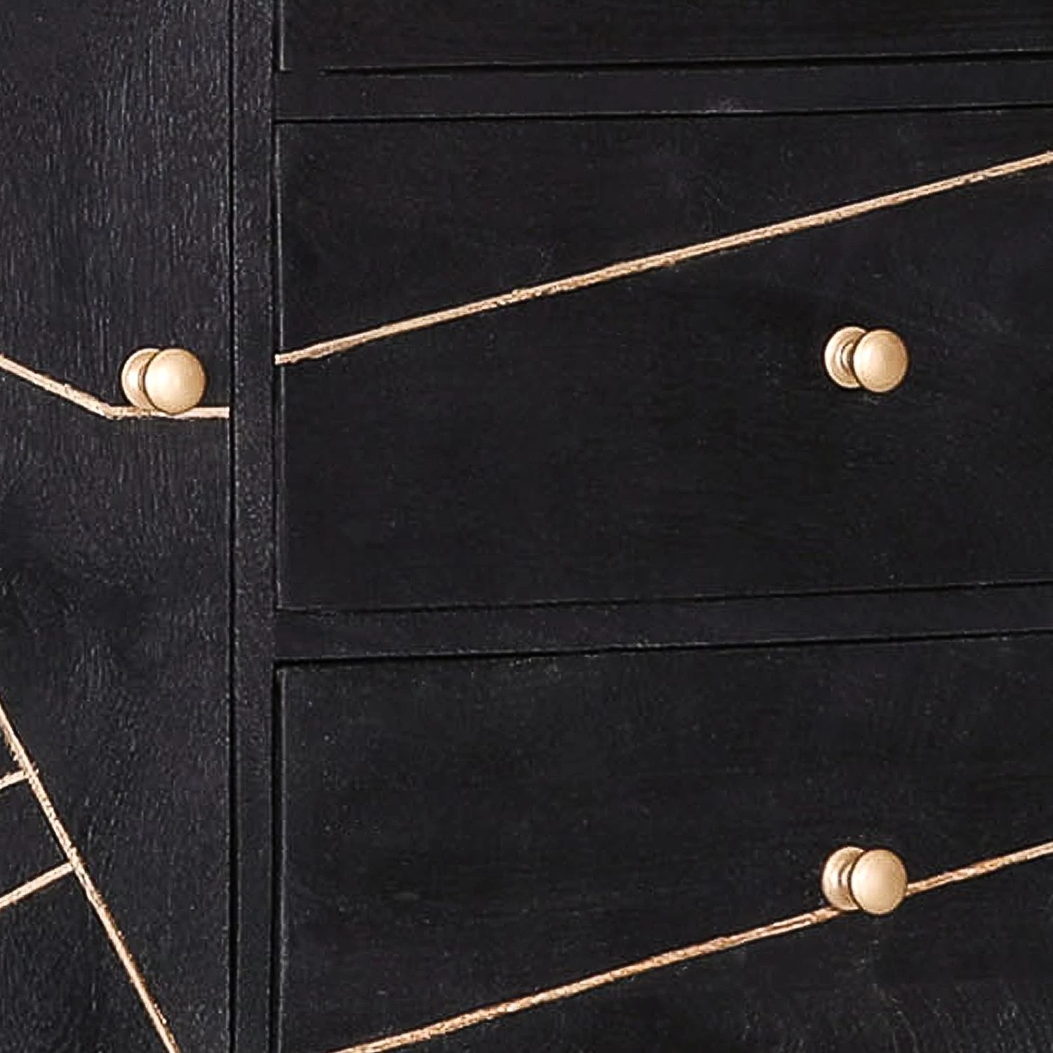 Jack & Alice Commode Towa I - Acacia massif / Métal - Noir / Or 4 Jack & Alice Commode Towa I - Acacia massif / Métal - Noir / Or – Image 4