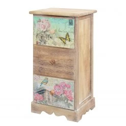 Ridgevalley Commode Skjern - Partiellement en paulownia massif - Beige chaud - Hauteur : 60 cm