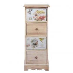 Ridgevalley Commode Skjern - Partiellement en paulownia massif - Beige chaud - Hauteur : 77 cm