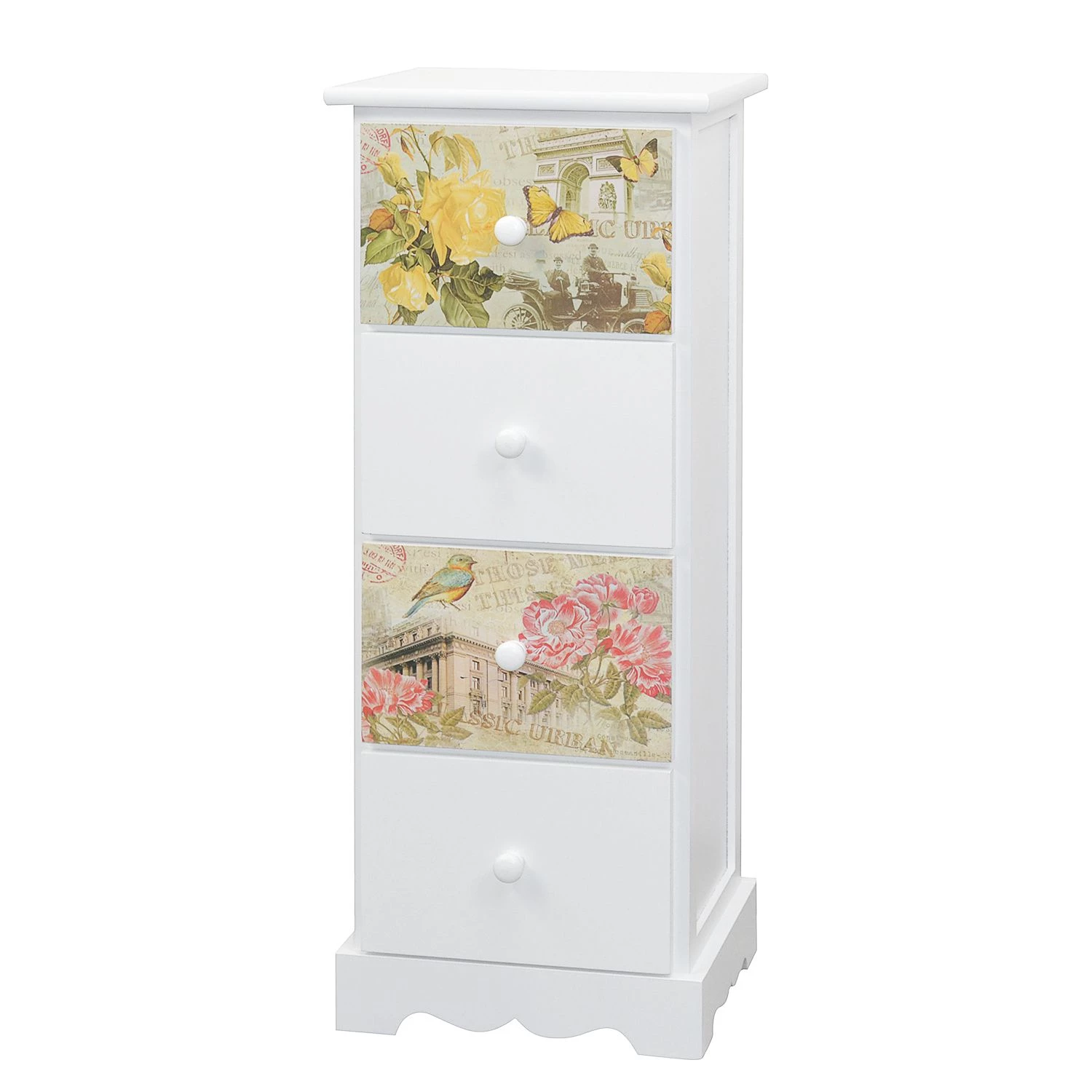 Ridgevalley Commode Skjern - Partiellement en paulownia massif - Blanc - Hauteur : 77 cm 1 Ridgevalley Commode Skjern - Partiellement en paulownia massif - Blanc - Hauteur : 77 cm
