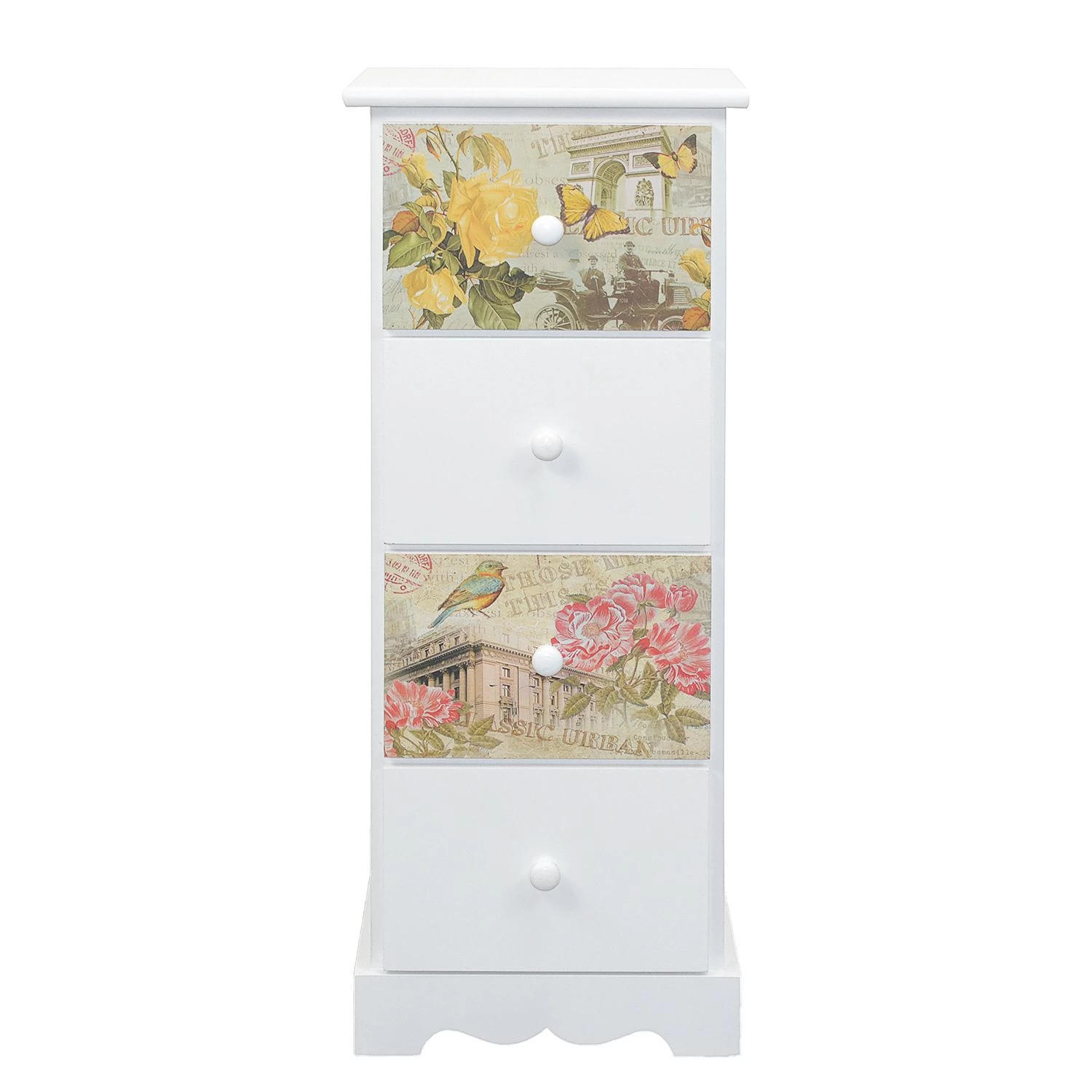 Ridgevalley Commode Skjern - Partiellement en paulownia massif - Blanc - Hauteur : 77 cm 2 Ridgevalley Commode Skjern - Partiellement en paulownia massif - Blanc - Hauteur : 77 cm – Image 2