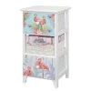Ridgevalley Commode Razlog - Partiellement en paulownia massif - Blanc / Multicolore - Hauteur : 58 cm