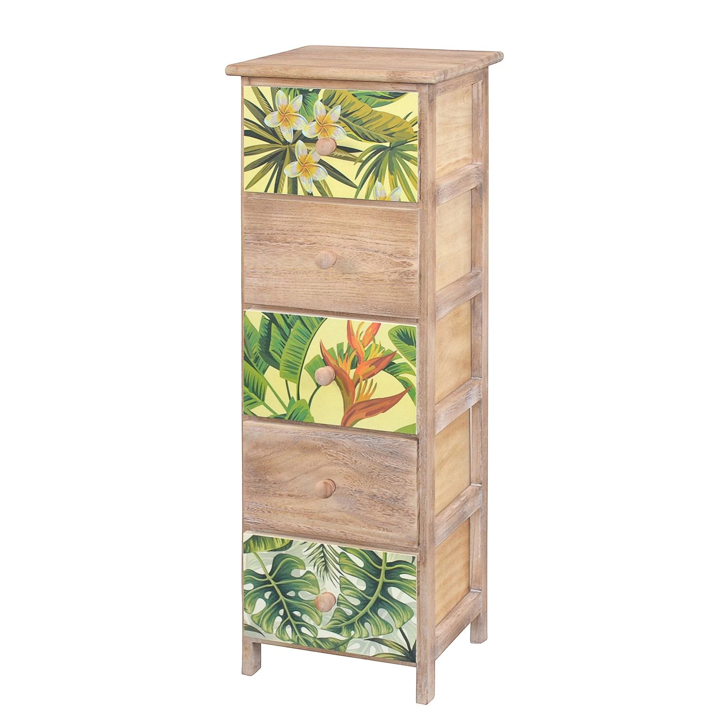 Ridgevalley Commode Akbou - Partiellement en paulownia massif - Marron / Multicolore - Hauteur : 90 cm 1 Ridgevalley Commode Akbou - Partiellement en paulownia massif - Marron / Multicolore - Hauteur : 90 cm
