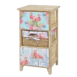 Ridgevalley Commode Dabel - Partiellement en paulownia massif - Marron / Multicolore - Hauteur : 58 cm