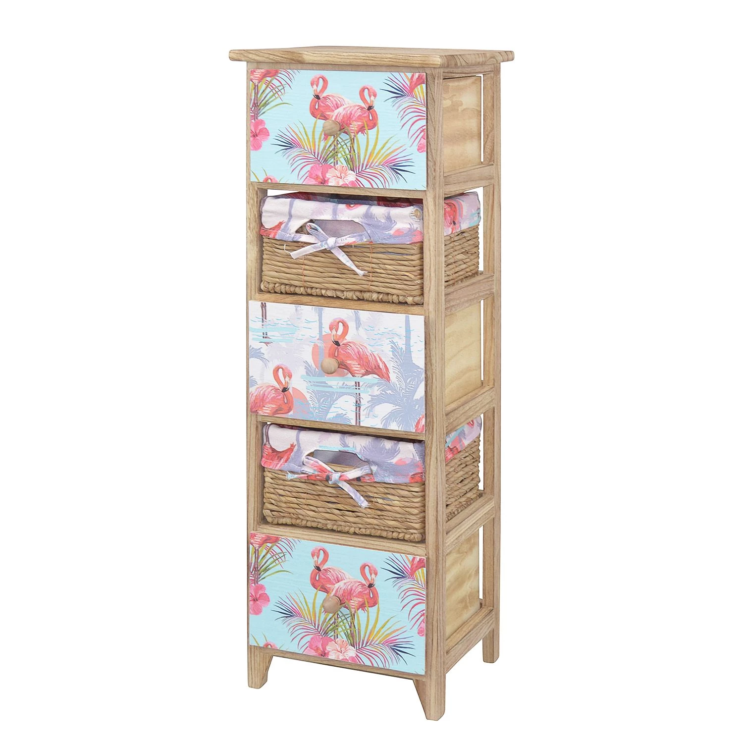 Ridgevalley Commode Dabel - Partiellement en paulownia massif - Marron / Multicolore - Hauteur : 90 cm 1 Ridgevalley Commode Dabel - Partiellement en paulownia massif - Marron / Multicolore - Hauteur : 90 cm