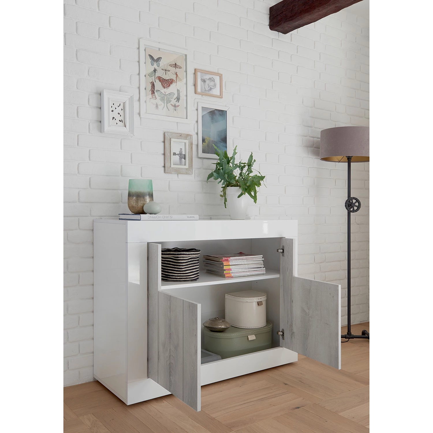 LC Spa Buffet Urbino - Gris clair / Blanc 3 LC Spa Buffet Urbino - Gris clair / Blanc – Image 3