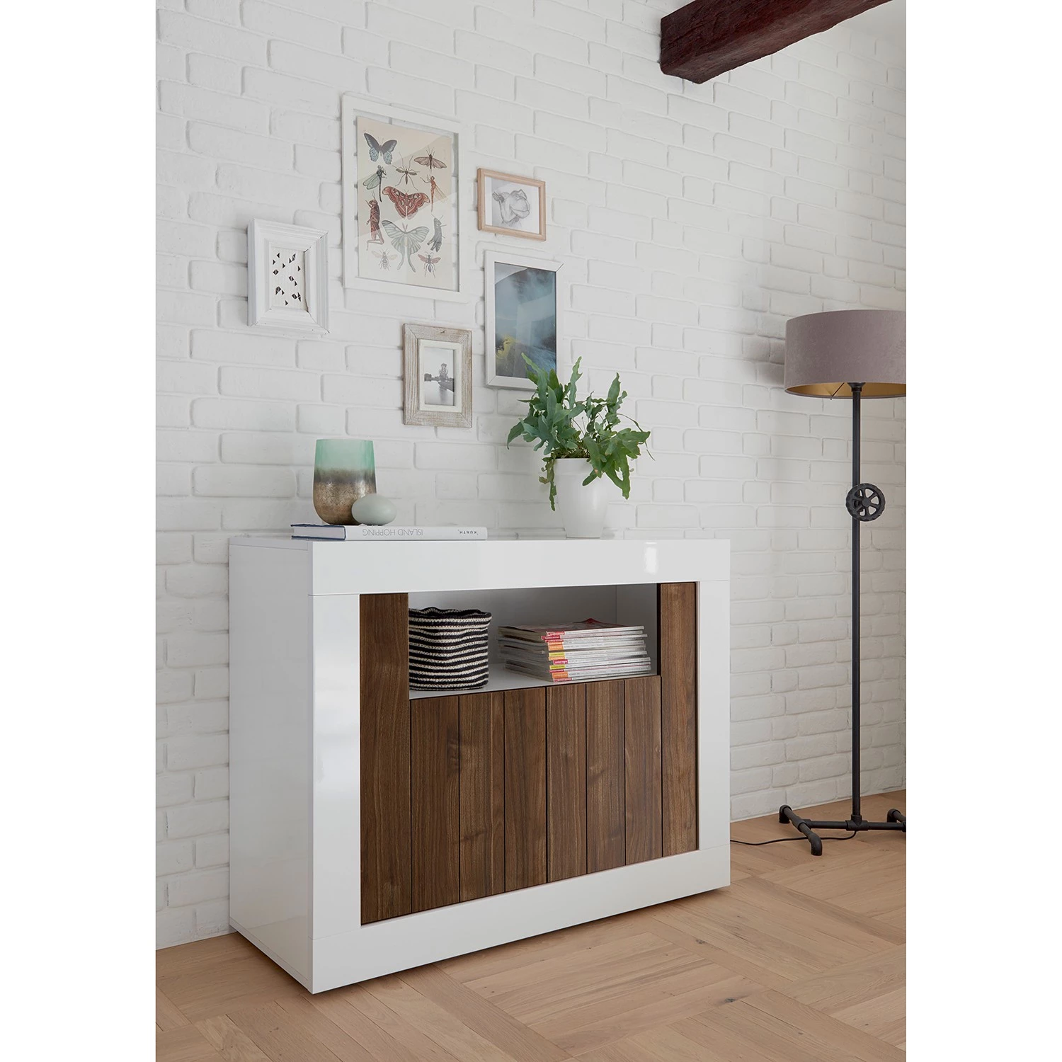 LC Spa Buffet Urbino - Imitation noisetier / Blanc 2 LC Spa Buffet Urbino - Imitation noisetier / Blanc – Image 2