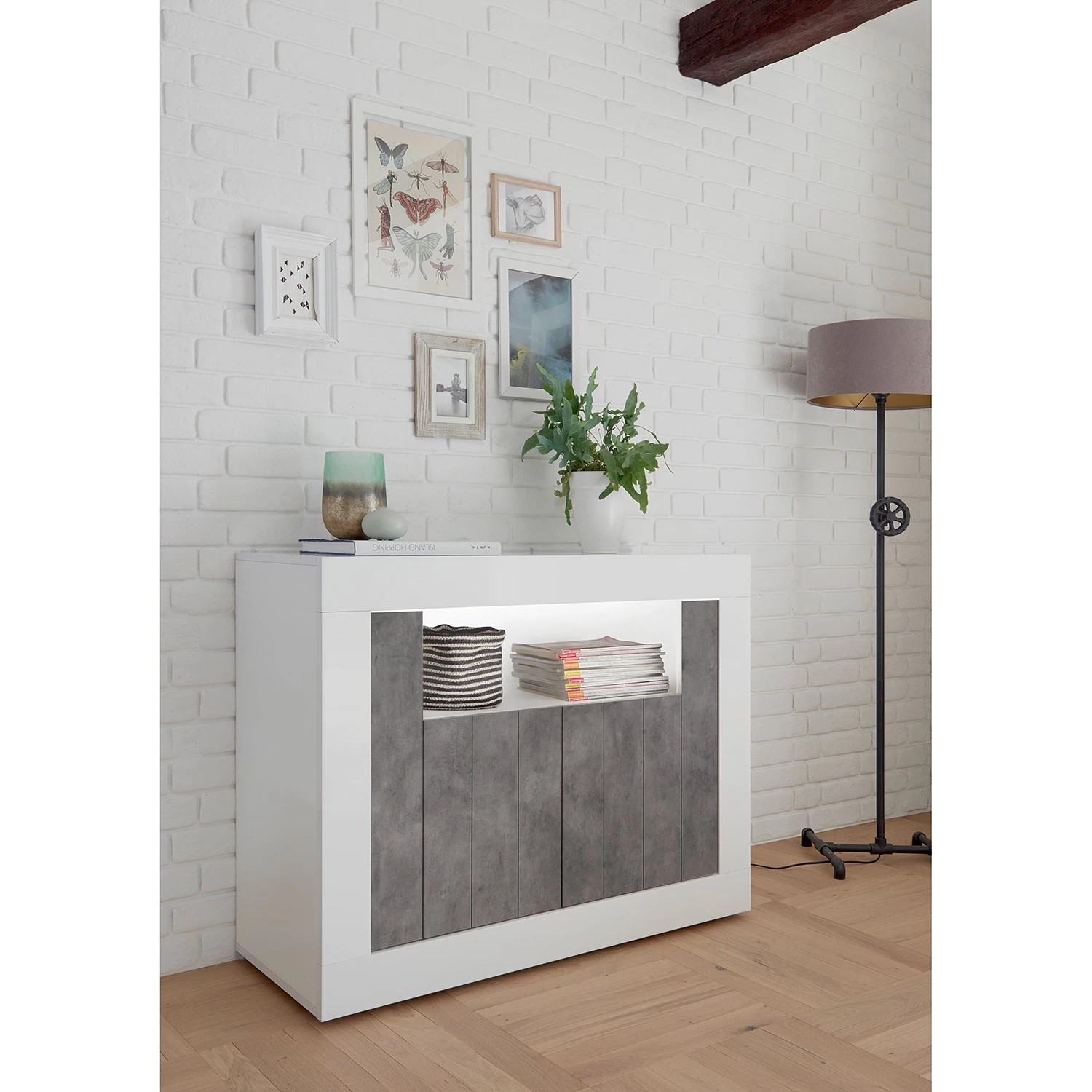 LC Spa Buffet Urbino - Imitation béton / Blanc 2 LC Spa Buffet Urbino - Imitation béton / Blanc – Image 2