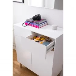 Mørteens Buffet Tenabo - Partiellement en chêne massif - Blanc / Chêne -Commodes Soldes 1000184270 200120 17231100017 DETAILS P000000001000184270