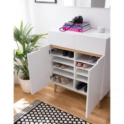 Mørteens Buffet Tenabo - Partiellement en chêne massif - Blanc / Chêne -Commodes Soldes 1000184270 200120 17231100018 DETAILS P000000001000184270