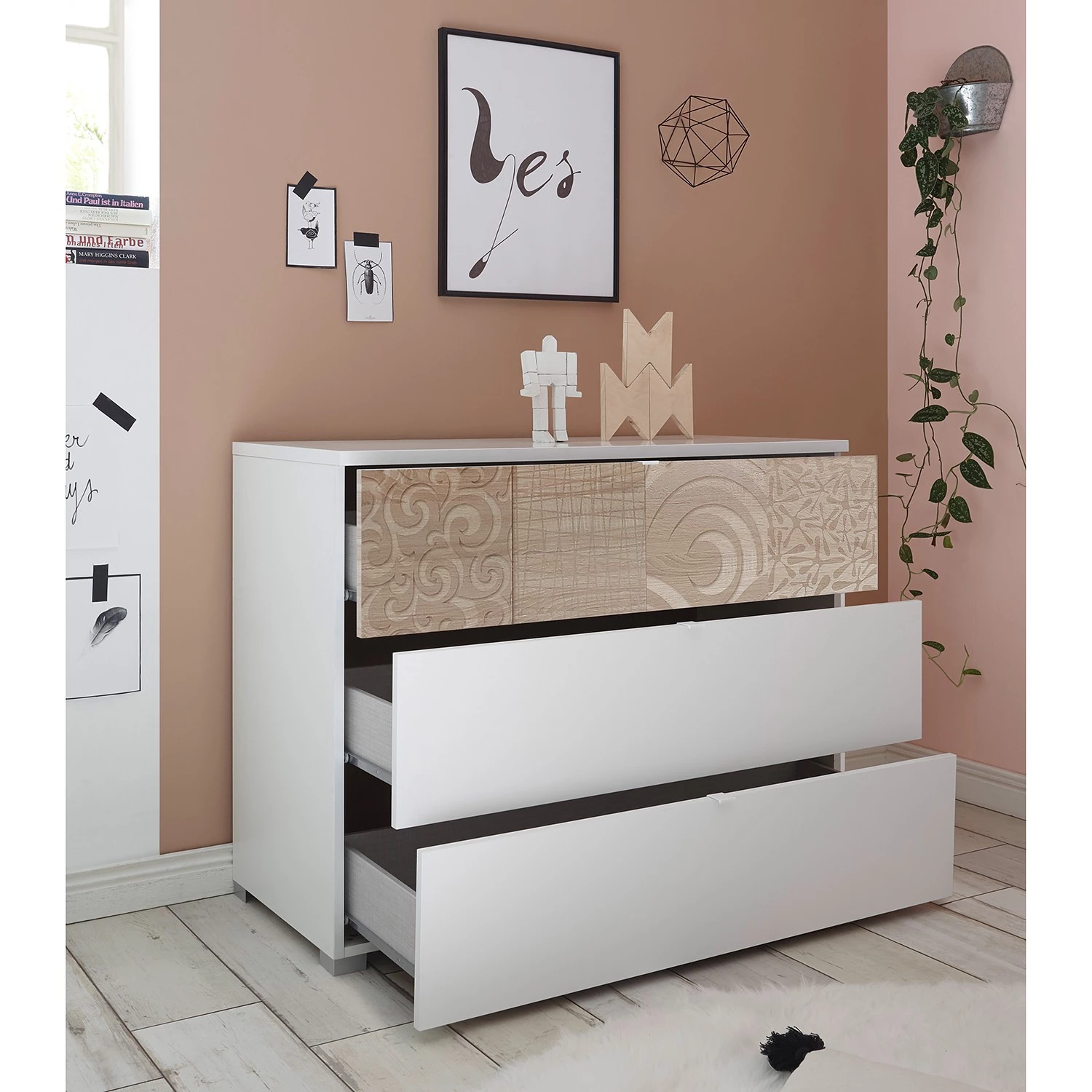 LC Spa Commode Laussonne - Blanc / Imitation chêne de Sonoma 3 LC Spa Commode Laussonne - Blanc / Imitation chêne de Sonoma – Image 3