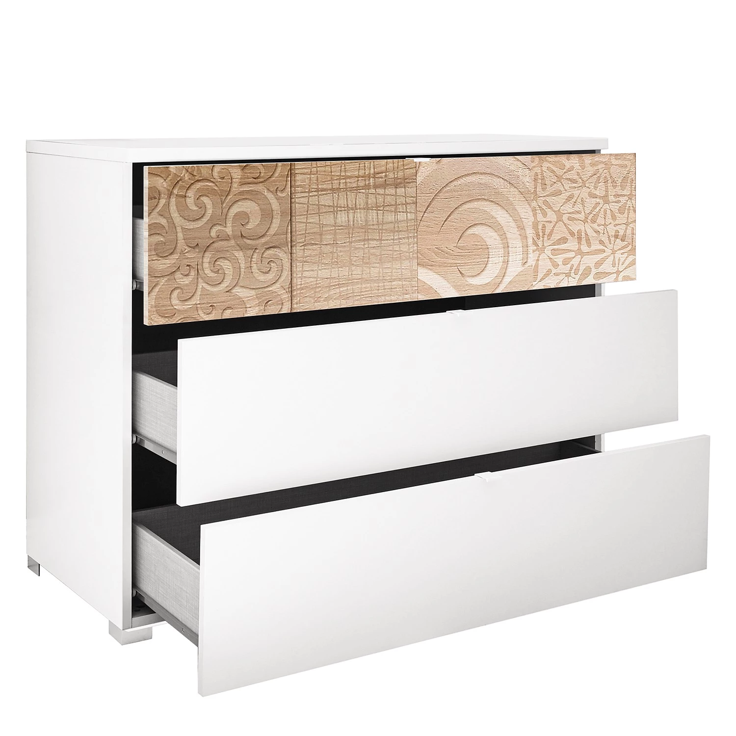 LC Spa Commode Laussonne - Blanc / Imitation chêne de Sonoma 5 LC Spa Commode Laussonne - Blanc / Imitation chêne de Sonoma – Image 5