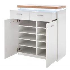 Loftscape Meuble à chaussures Mundai II - Avec éclairage  - Blanc / Imitation chêne de Wotan -Commodes Soldes 1000184641 190827 14261500083 DETAILS P000000001000184641
