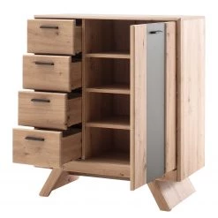 Naturoo Meuble à chaussures Coulogne - Imitation planches de chêne / Gris - Largeur : 89 cm -Commodes Soldes 1000184645 190827 14261800100 DETAILS P000000001000184645