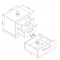 Red Living Commode Tropoja - Imitation pin / Anthracite -Commodes Soldes 1000187438 190913 11021100054 DETAILS P000000001000187438