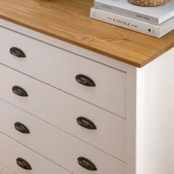 Maison Belfort Commode Rivery II - Pin massif - Blanc -Commodes Soldes 1000187565 200312 14522700006 DETAILS P000000001000187565