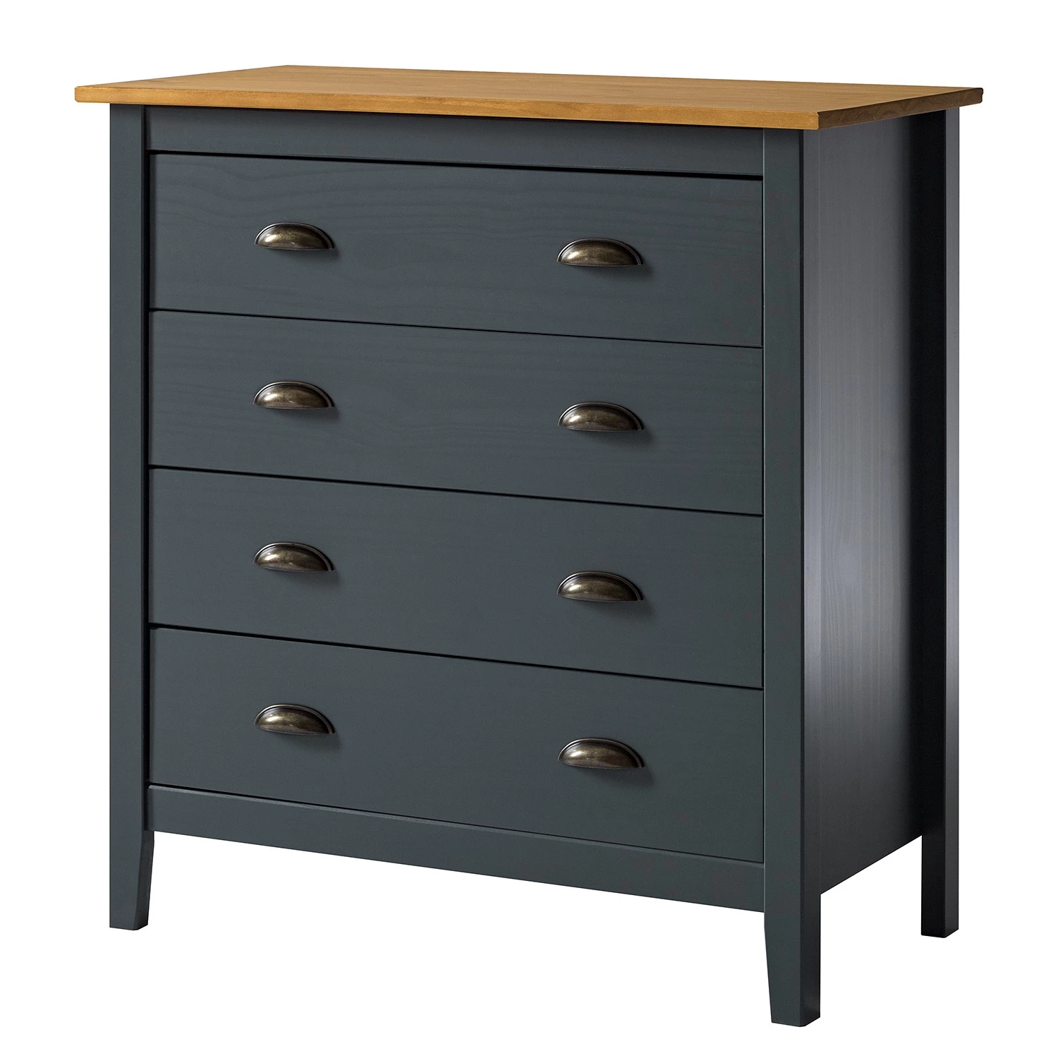Maison Belfort Commode Rivery II - Pin massif - Anthracite 1 Maison Belfort Commode Rivery II - Pin massif - Anthracite