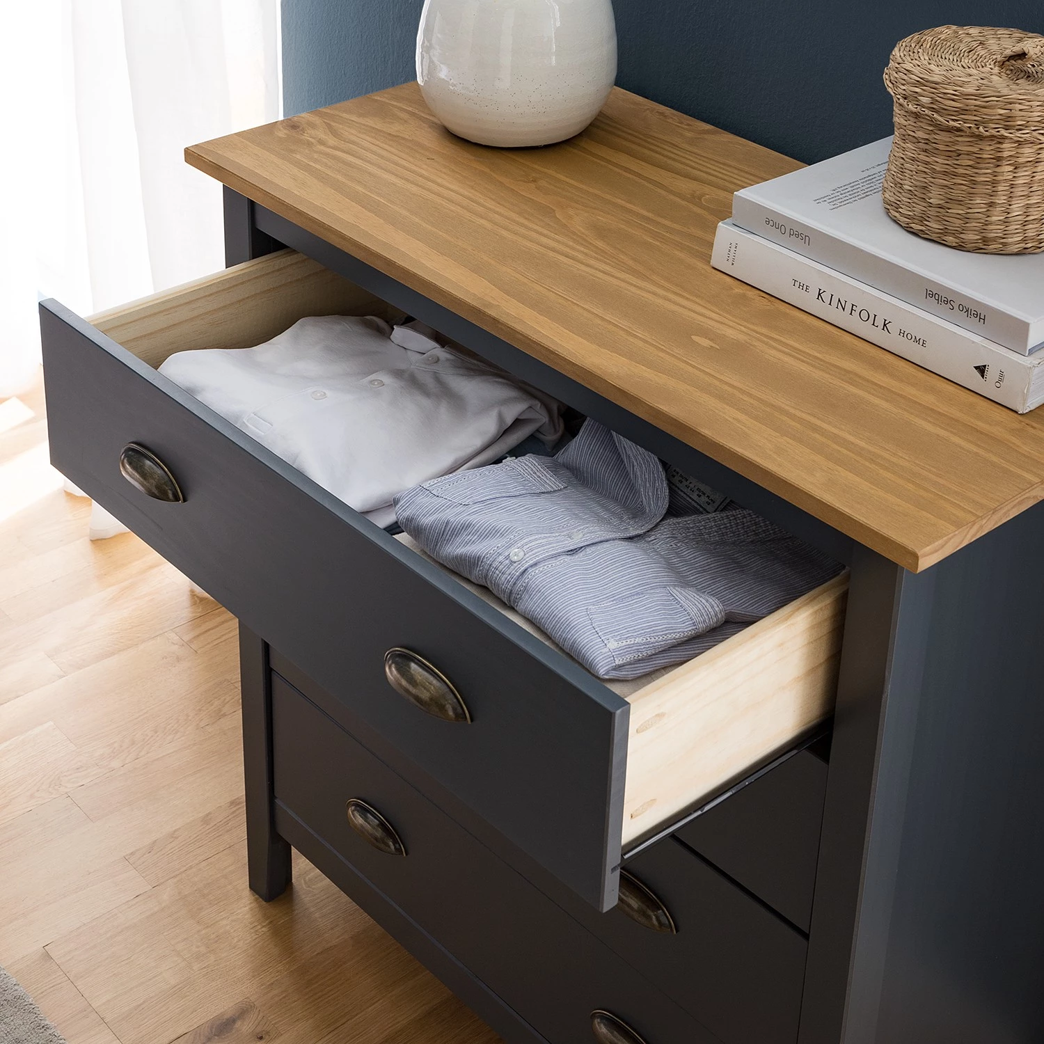 Maison Belfort Commode Rivery II - Pin massif - Anthracite 11 Maison Belfort Commode Rivery II - Pin massif - Anthracite – Image 11