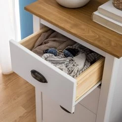 Maison Belfort Commode Rivery I - Pin massif - Blanc -Commodes Soldes 1000187580 200312 14522800029 DETAILS P000000001000187580