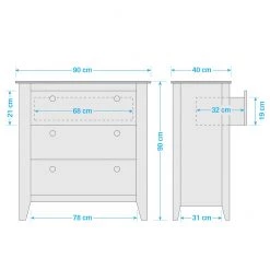 Maison Belfort Commode Belleria I - Pin massif - Vert olive clair -Commodes Soldes 1000187584 200214 06021600013 SKETCH DETAILS P000000001000187584 sketch