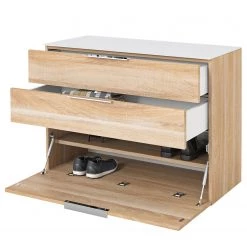 Maja Möbel Armoire murale Shino - Verre - Blanc / Imitation chêne -Commodes Soldes 1000199026 191211 12331300023 DETAILS P000000001000199026