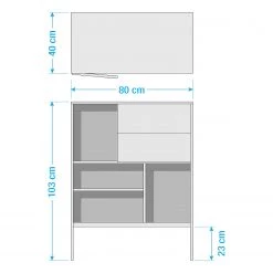 Red Living Buffet haut Coogee II - Imitation chêne sauvage / Noir 19 Red Living Buffet haut Coogee II - Imitation chêne sauvage / Noir -Commodes Soldes 1000200158 211018 083456000523 SKETCH DETAILS P000000001000200158 sketch