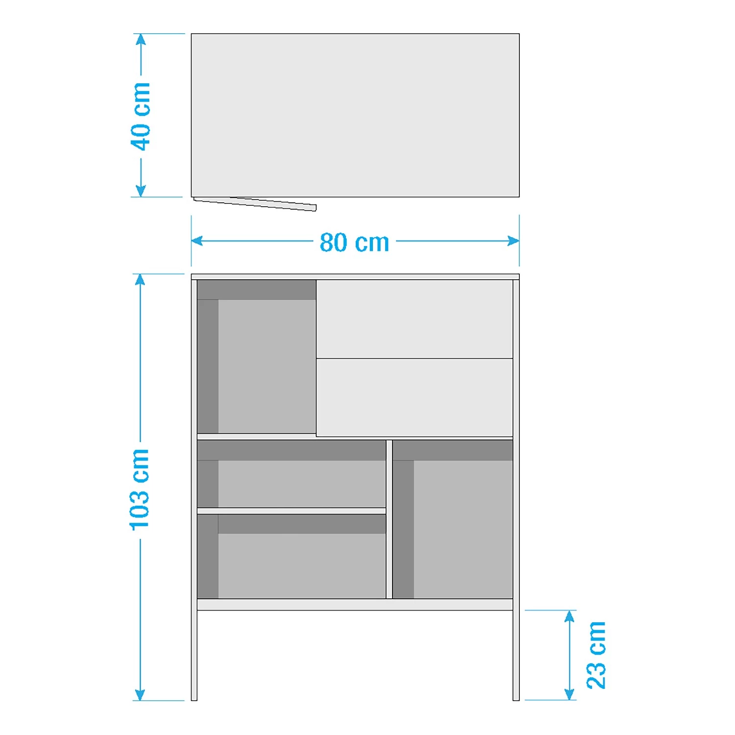 Red Living Buffet haut Coogee II - Imitation chêne sauvage / Noir 10 Red Living Buffet haut Coogee II - Imitation chêne sauvage / Noir – Image 10