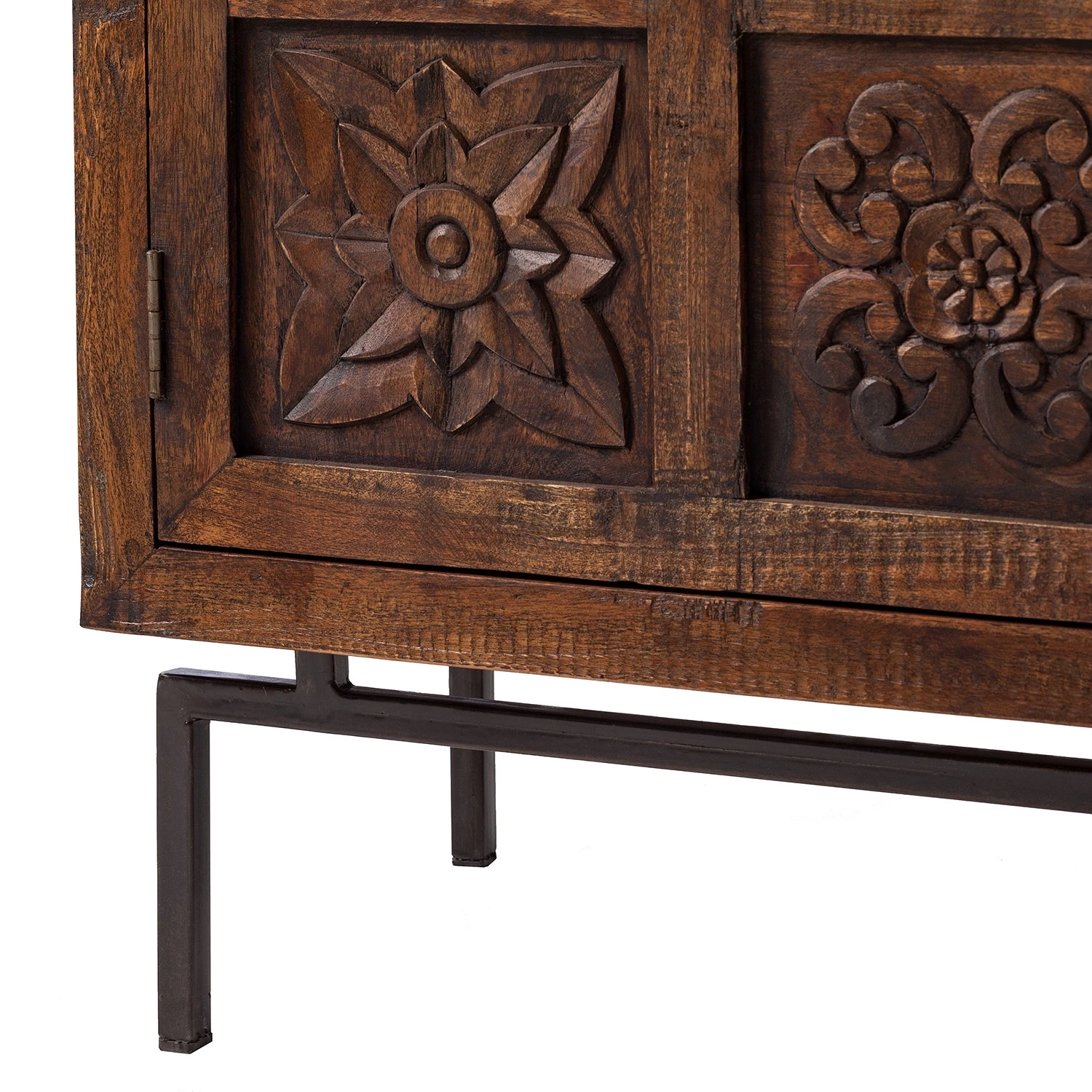 Wolf-Möbel Buffet Carving - Acacia massif / Métal - Acacia / Noir 10 Wolf-Möbel Buffet Carving - Acacia massif / Métal - Acacia / Noir – Image 10