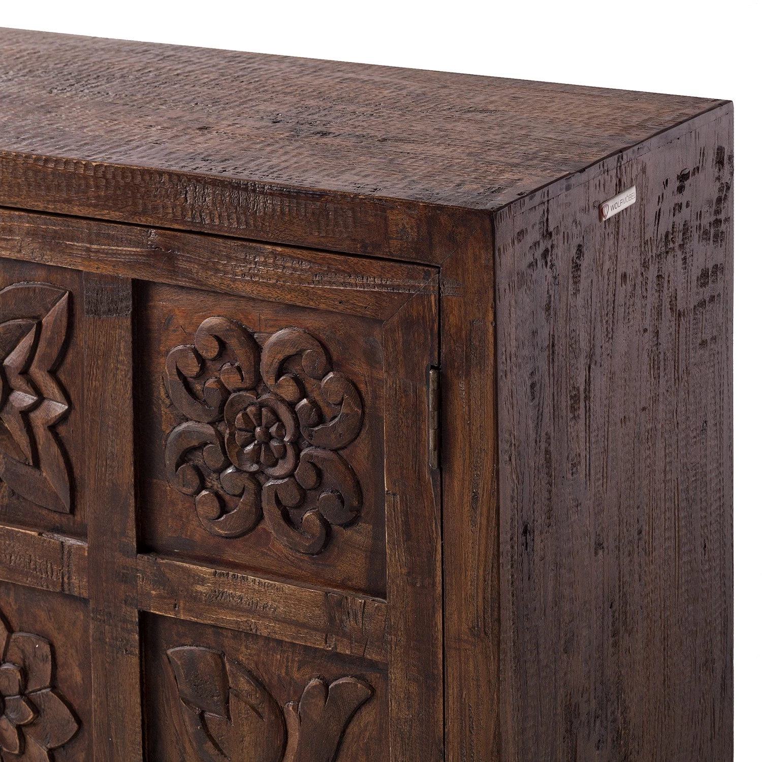 Wolf-Möbel Buffet Carving - Acacia massif / Métal - Acacia / Noir 12 Wolf-Möbel Buffet Carving - Acacia massif / Métal - Acacia / Noir – Image 12